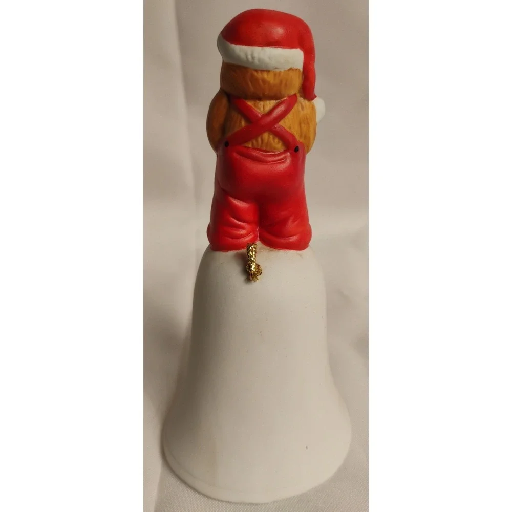Vintage Christmas Porcelain Bell Bells 2pc Lot Santa Bear Mouse‎ Decorations
